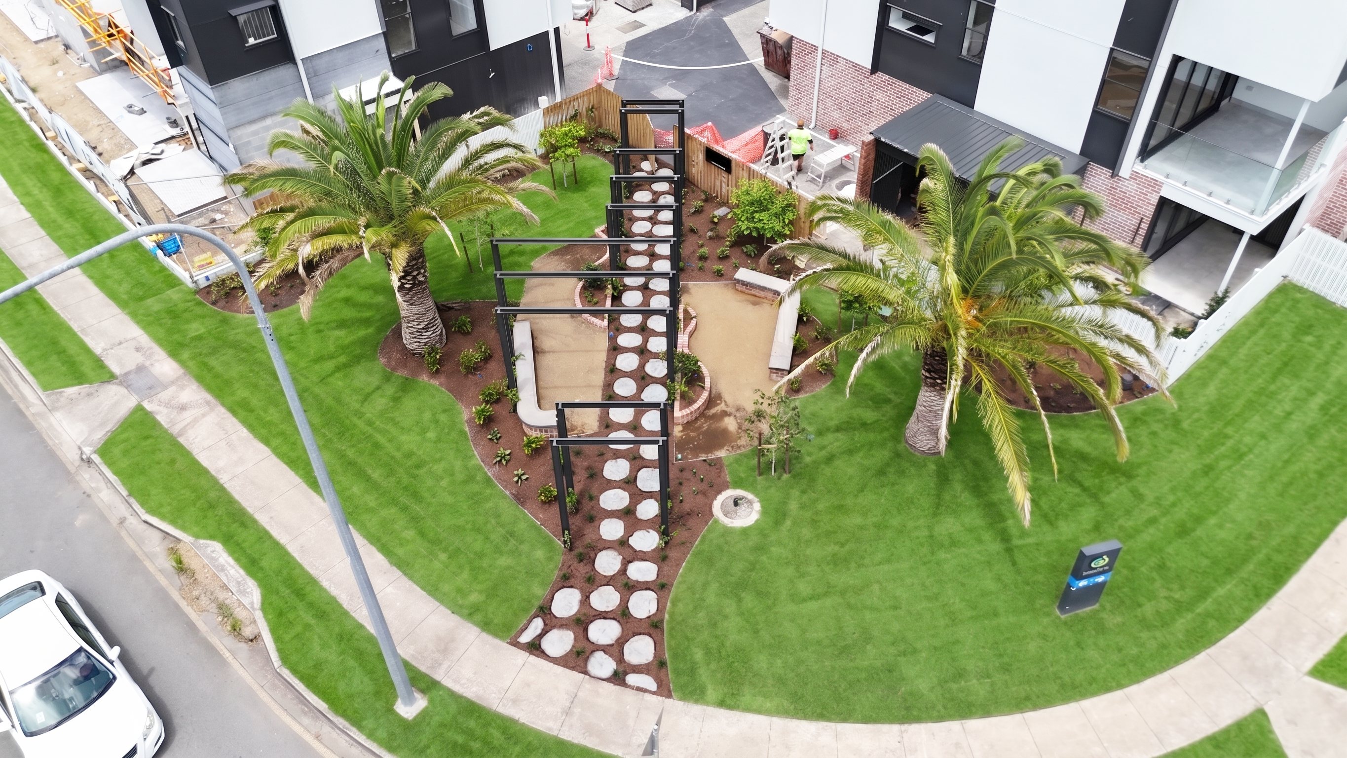 Fable Townhouses landscape detail by Advanced Landscaping